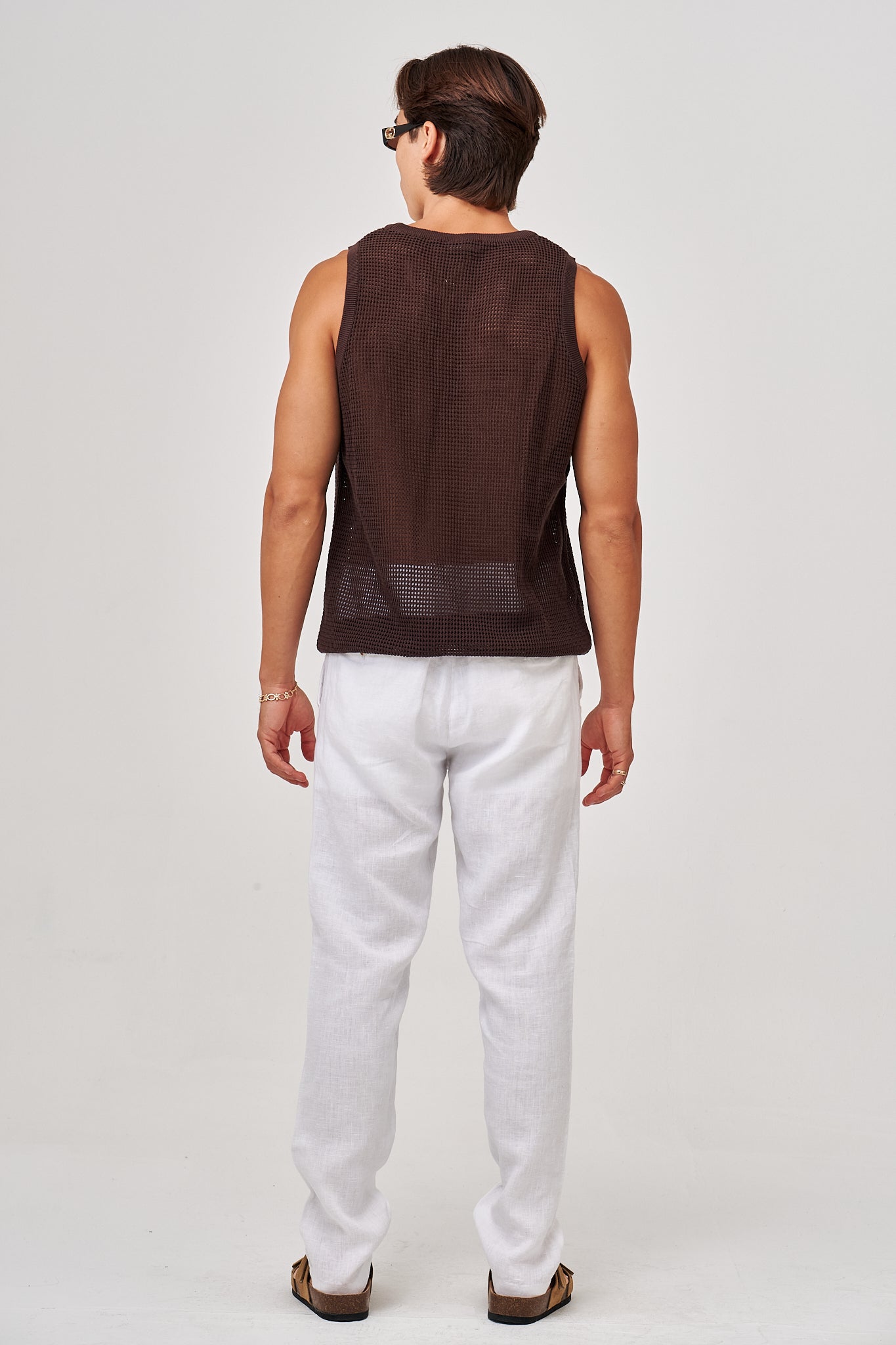 מכנס פשתן מילאנו--לבן