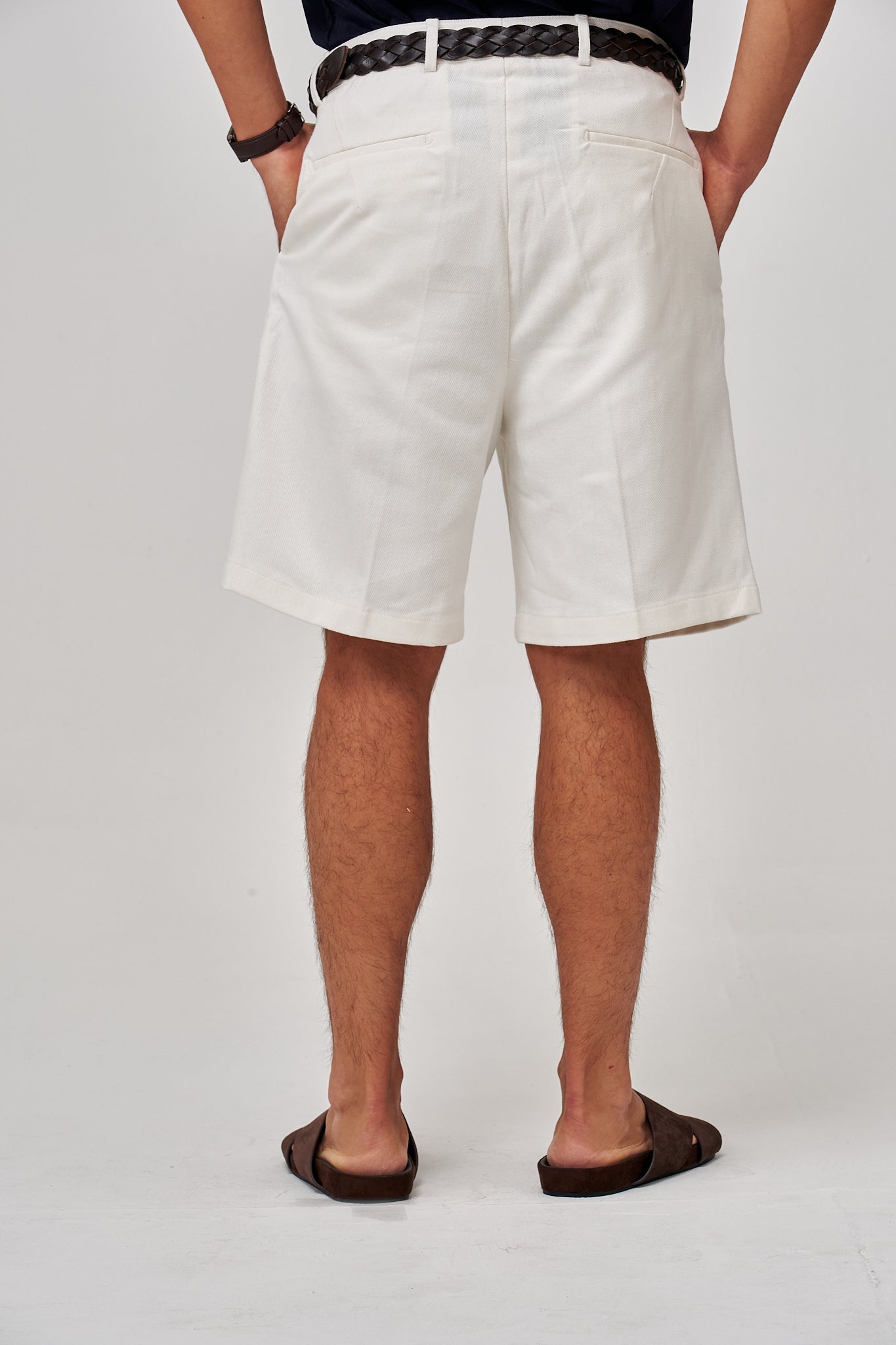 מכנס שורט פסים--אבן